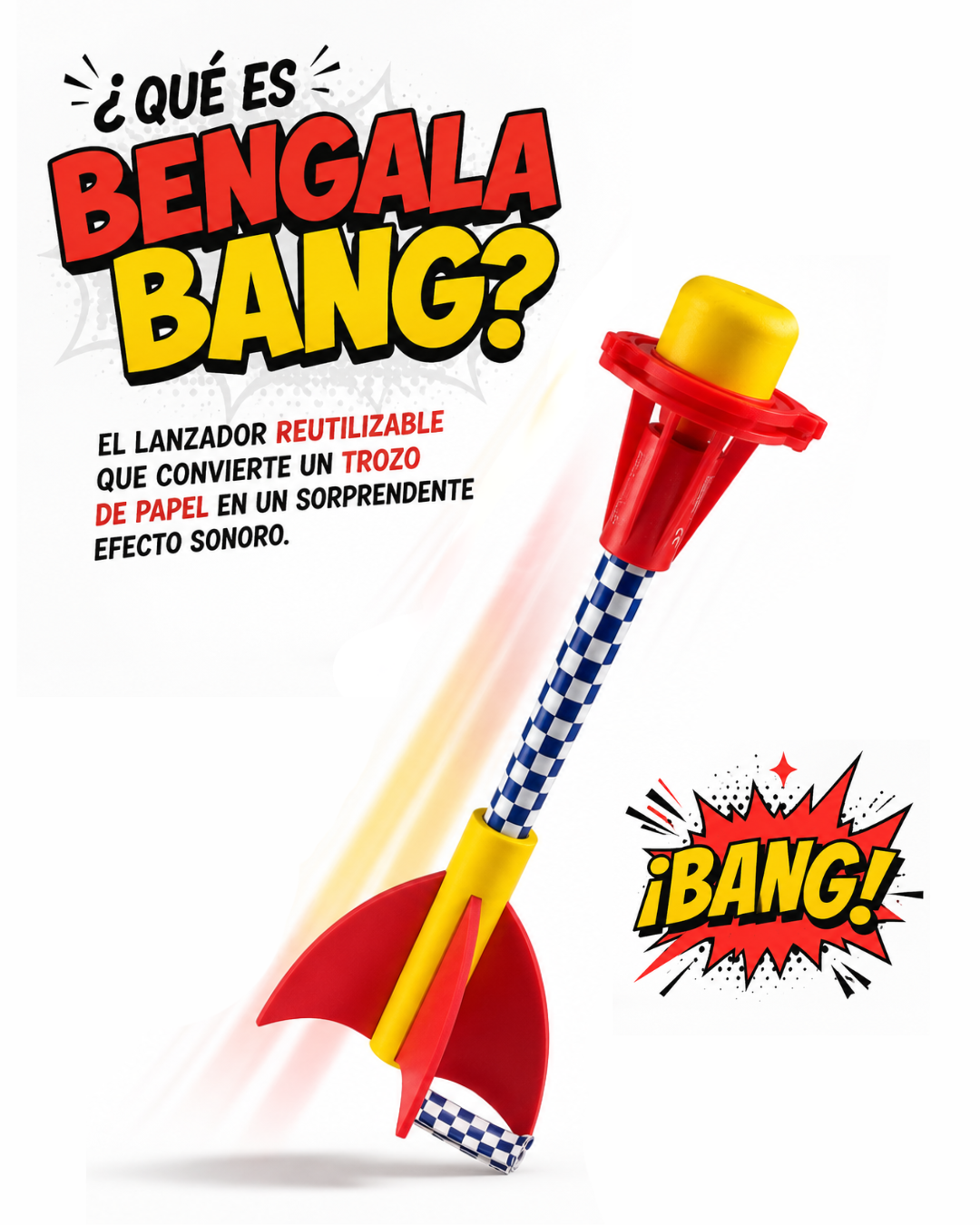 BENGALA BANG - Lanzador reutilizable con efecto sonoro